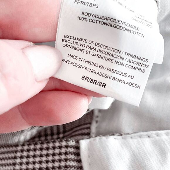 Dickies Womens Houndstooth Straight Trouser Pants Brown Size 8R - Picture 5 of 12